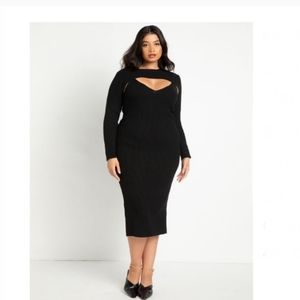 Eloquii Black sweater tank dress with shrug